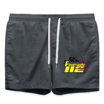Freiwillige Feuerwehr , Shirt , Feuerwehr 112 (25) - Badeshorts - Anthrazit - Vorne - AI Model Male 185 light (185cm)