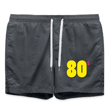 80s BIG - Badeshorts - Anthrazit - Vorne - AI Model Male 185 light (185cm)