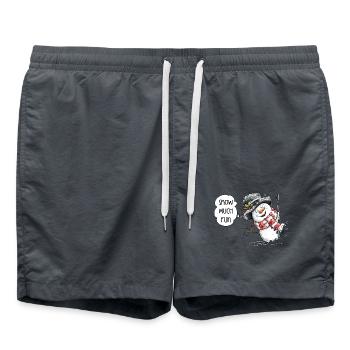 Lustiger Schneemann Spruch I Winter Weihnachten - Badeshorts - Anthrazit - Vorne - AI Model Male 185 light (185cm)