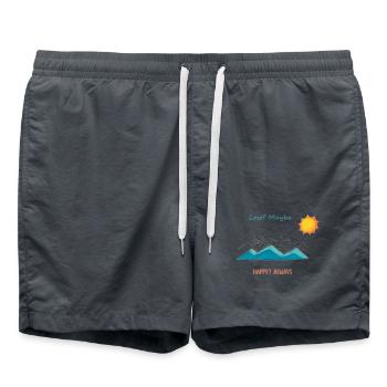Perdu? Peut-être. Content? Toujours - Short de bain - charbon - Devant - AI Model Male 185 light (185cm)