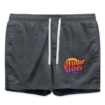 Ambiance hivernale Rétro Dégradé - Short de bain - charbon - Devant - AI Model Male 185 light (185cm)