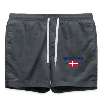 Danemark - Dänemark - Fondé en 1625 - Drapeau - Drapeau - Short de bain - charbon - Devant - AI Model Male 185 light (185cm)