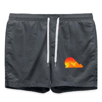 Sonnenuntergang über Pyramiden - Badeshorts - Anthrazit - Vorne - AI Model Male 185 light (185cm)