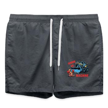 Worm vs Machine Robak Kontra Maszyna - Badeshorts - Anthrazit - Vorne - AI Model Male 185 light (185cm)