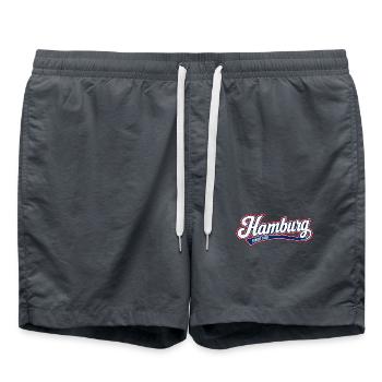 Hamburg - Hansestadt - Alster - Elbe - Michel - Badeshorts - Anthrazit - Vorne - AI Model Male 185 light (185cm)