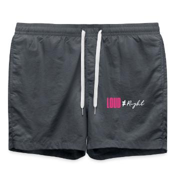 Laut ist nicht gleich Recht - Badeshorts - Anthrazit - Vorne - AI Model Male 185 light (185cm)