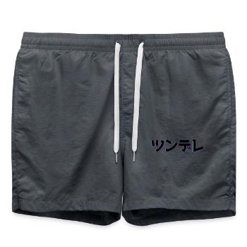 Tsundere Techno Design - Short de bain - charbon - Devant - AI Model Male 185 light (185cm)