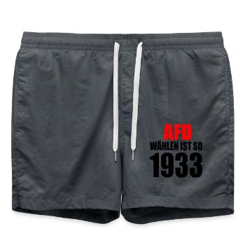 afd wählen ist so 1933 - Badeshorts - Anthrazit - Vorne - AI Model Male 185 light (185cm)