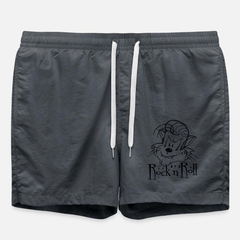 Rock'n'Roll Cat - Swim Trunks - anthracite
