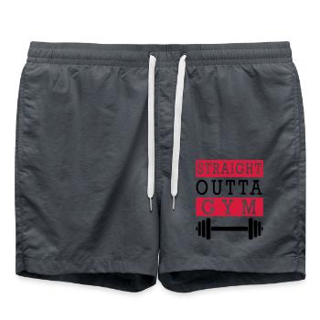 STRAIGHT OUTTA GYM (v) - Badeshorts - Anthrazit - Vorne - AI Model Male 185 light (185cm)