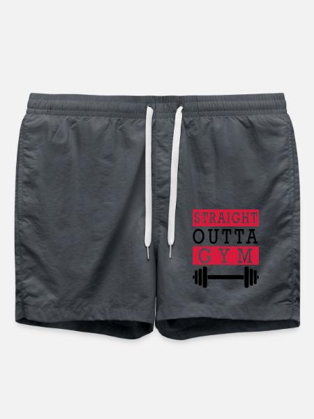 STRAIGHT OUTTA GYM (v) - Short de bain - charbon