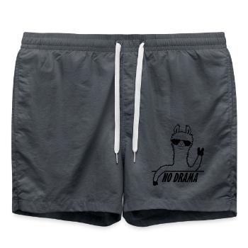 Lama No Drama - Swim Trunks - anthracite - Front - AI Model Male 185 light (185cm)