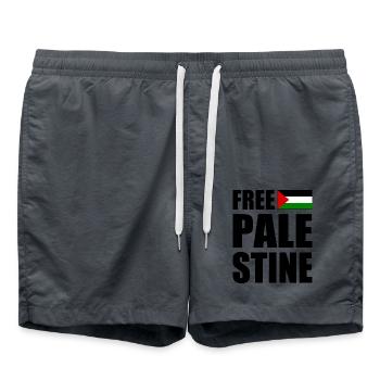 Free palestine - Swim Trunks - anthracite - Front - AI Model Male 185 light (185cm)