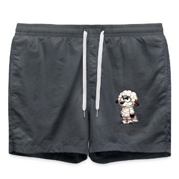 Loup déguisé en mouton au travail - Short de bain - charbon - Devant - AI Model Male 185 light (185cm)