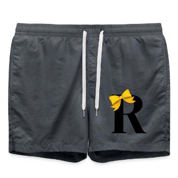 Lettre r nœud jaune - Short de bain - charbon - Devant - AI Model Male 185 light (185cm)