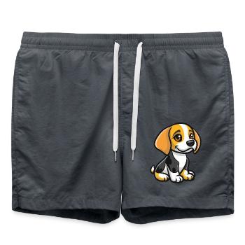Dog Animal Comic - Swim Trunks - anthracite - Front - AI Model Male 185 light (185cm)