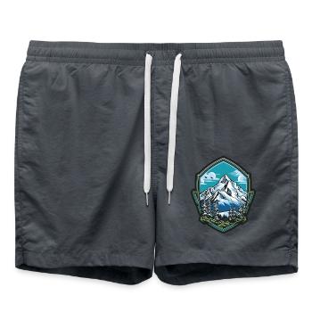 berge 2 - Badeshorts - Anthrazit - Vorne - AI Model Male 185 light (185cm)