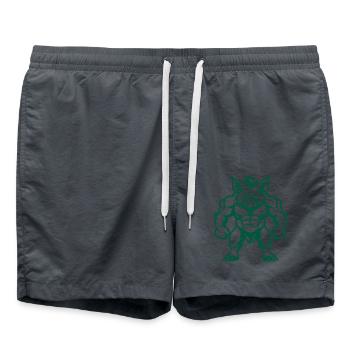 Wildschwein Comic - Badeshorts - Anthrazit - Vorne - AI Model Male 185 light (185cm)