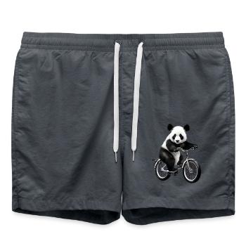 Panda à vélo - Short de bain - charbon - Devant - AI Model Male 185 light (185cm)