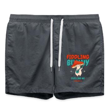 fiddling bunny cute like me - Badeshorts - Anthrazit - Vorne - AI Model Male 185 light (185cm)
