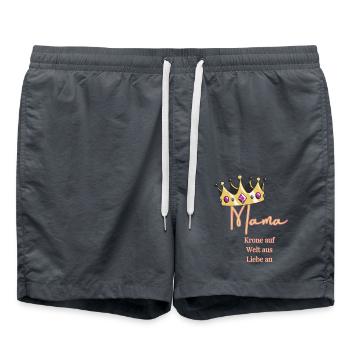 Für mich trägst du immer die Krone -Mama, Königin! - Badeshorts - Anthrazit - Vorne - AI Model Male 185 light (185cm)