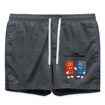 Bibel T-Shirt - Badeshorts - Anthrazit - Vorne - AI Model Male 185 light (185cm)