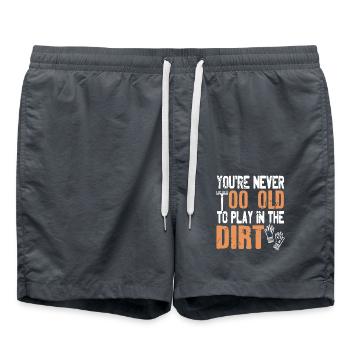 Never Too Old to Play in the Dirt Fun - Badeshorts - Anthrazit - Vorne - AI Model Male 185 light (185cm)