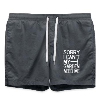 Sorry I Can't My Garden Need Me Humor - Swim Trunks - anthracite - Front - AI Model Male 185 light (185cm)