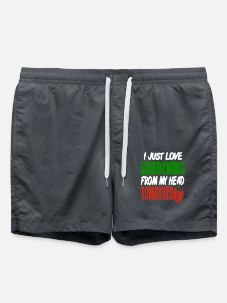 I Love Gardening From My Head Tomatoes Pun Lover - Swim Trunks - anthracite