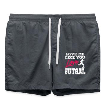 Love Me Like You Love Futsal Romantic Player Quote - Swim Trunks - anthracite - Front - AI Model Male 185 light (185cm)