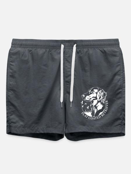 Flat Coated Retriever Portrait Hunde Hund Wilsigns - Badeshorts - Anthrazit