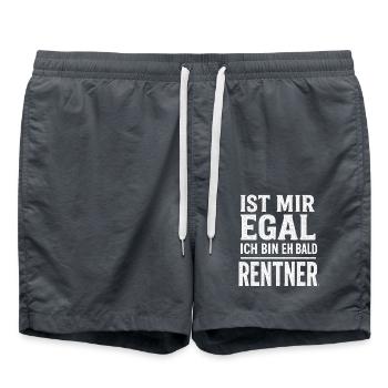 Ist mir egal Rentner Opa Oma - Badeshorts - Anthrazit - Vorne - AI Model Male 185 light (185cm)