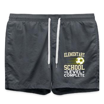 Funny Elementary Completed Soccer Vibe - Swim Trunks - anthracite - Front - AI Model Male 185 light (185cm)