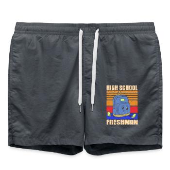 High School Freshman Backpack Cartoon - Badeshorts - Anthrazit - Vorne - AI Model Male 185 light (185cm)