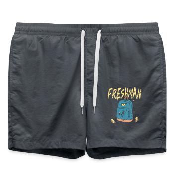 Freshman Cartoon Backpack Character Fun - Badeshorts - Anthrazit - Vorne - AI Model Male 185 light (185cm)