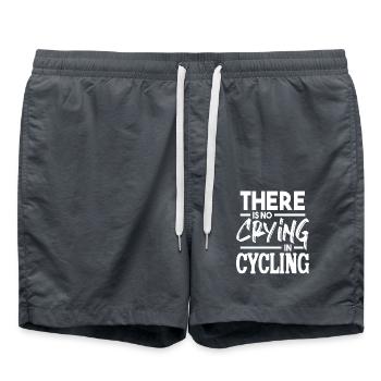 There Is No Crying In Cycling Motivational Bike - Badeshorts - Anthrazit - Vorne - AI Model Male 185 light (185cm)