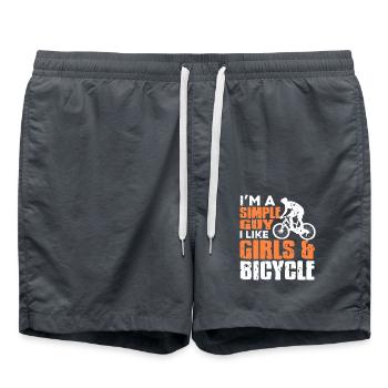 Simple Guy Who Loves Bikes and Women - Badeshorts - Anthrazit - Vorne - AI Model Male 185 light (185cm)