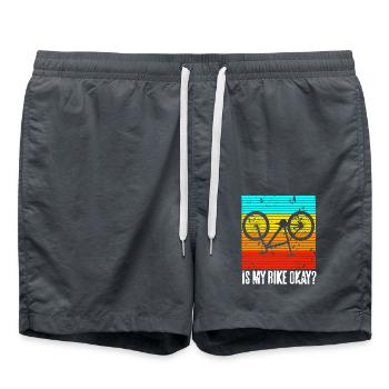 Is My Bike Okay Drôle Crash Cycliste Rétro - Short de bain - charbon - Devant - AI Model Male 185 light (185cm)