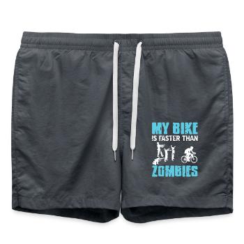 Mon vélo est plus rapide que celui de Zombies Funny Rider - Short de bain - charbon - Devant - AI Model Male 185 light (185cm)