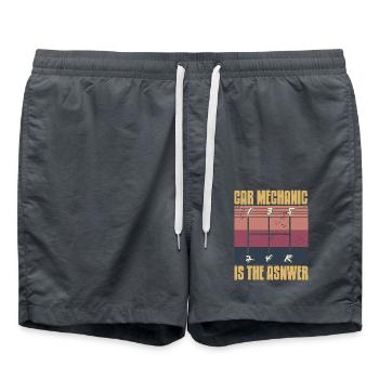 Car Mechanic Is the Answer Manual Gear Humor - Swim Trunks - anthracite - Front - AI Model Male 185 light (185cm)