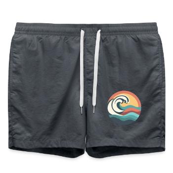 super vague surfer, sport nautique, surf océan - Short de bain - charbon - Devant - AI Model Male 185 light (185cm)