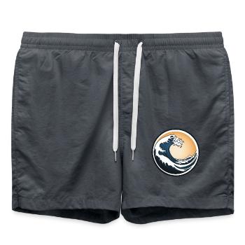 Surf Logo, Surfer Leidenschaft, Wassersport - Badeshorts - Anthrazit - Vorne - AI Model Male 185 light (185cm)