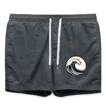 cadeau surfeur, fan de surf, grande vague - Short de bain - charbon - Devant - AI Model Male 185 light (185cm)