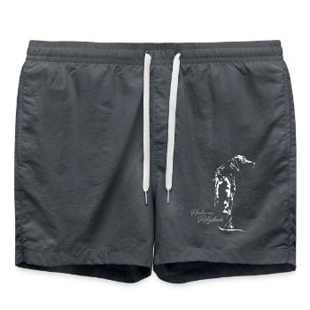 RHODESIAN RIDGEBACK RR dog motif Wilsigns dogs - Swim Trunks - anthracite - Front - AI Model Male 185 light (185cm)