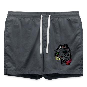 abstract face art gift shirt - Swim Trunks - anthracite - Front - AI Model Male 185 light (185cm)