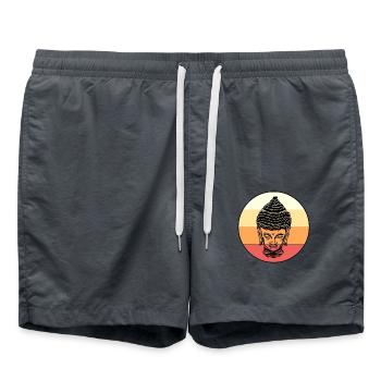 Buddhism - Swim Trunks - anthracite - Front - AI Model Male 185 light (185cm)