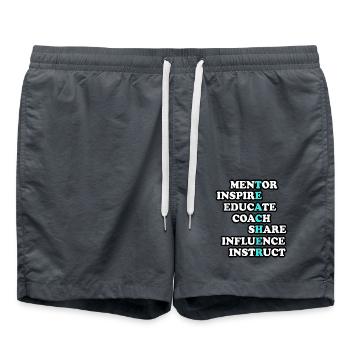 Funny Teacher Gift - Cadeau pour l’enseignante - Short de bain - charbon - Devant - AI Model Male 185 light (185cm)