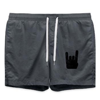 Frites Metal Hand Rock Metal Musique - Short de bain - charbon - Devant - AI Model Male 185 light (185cm)