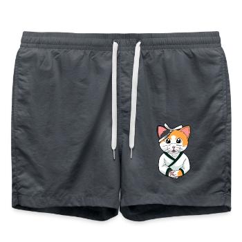 Sushi Chat Kimono Asie Fantasy pays Japon doux - Short de bain - charbon - Devant - AI Model Male 185 light (185cm)