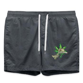 cool drôle cannabis thc stoner dino - Short de bain - charbon - Devant - AI Model Male 185 light (185cm)
